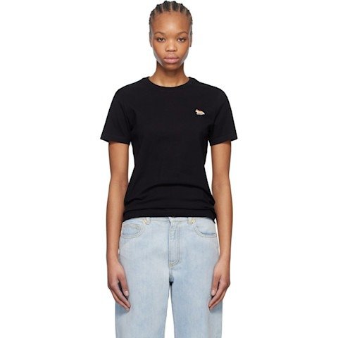 Maison KitsuneBlack Baby Fox贴布T恤