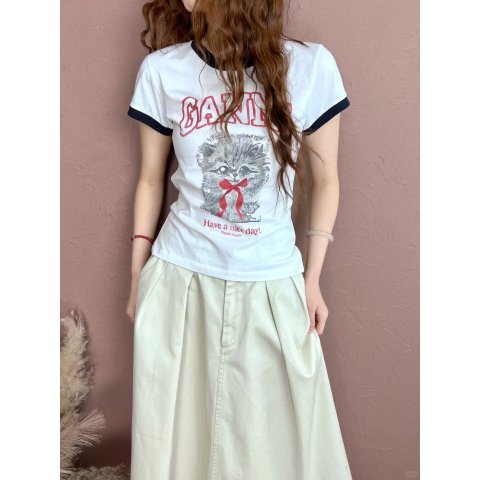 Cropped Kitty 短款T恤