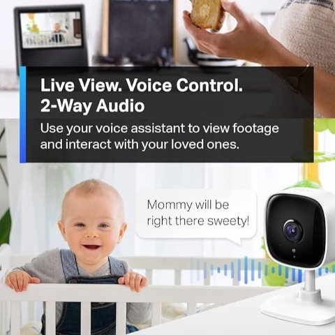 TP-Link Tapo C100 智能家用安防 Wi-Fi 摄像头，夜视30英尺