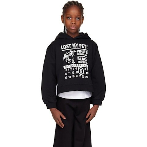 Kids 印花连帽衫 黑色