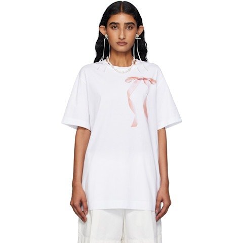 Simone RochaWhite Ribbon 蝴蝶结短袖T恤