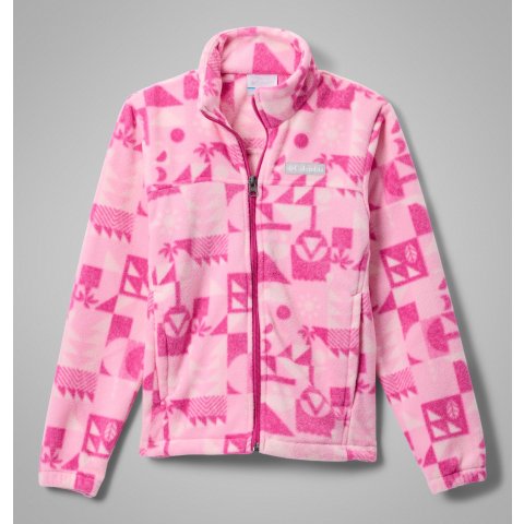 Columbia少女粉 显白又吸睛Castle Dale印花抓绒外套