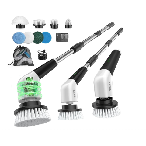 YKYI 电动清洁刷套装 8个刷头+2个长柄 无线款可伸缩