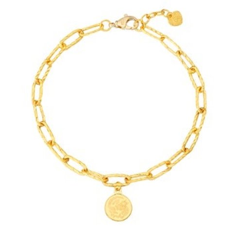 Coin Charm 纸夹手链 24K黄金