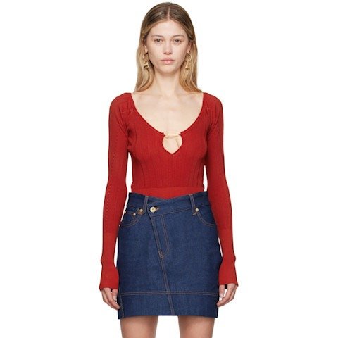 Red Les Sculptures Le haut Pralu毛衣