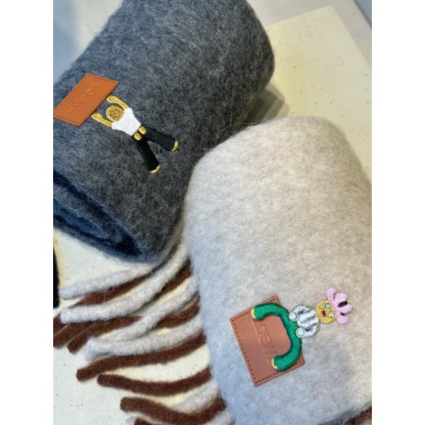 Loewe加拿大官$900 Acrobat 流苏刺绣围巾