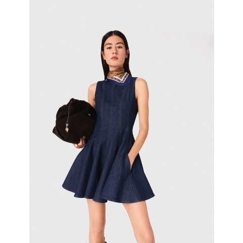 Mini 牛仔连衣裙荷叶边