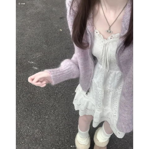 Cool Of The Night 浮雕开衫 宽松版