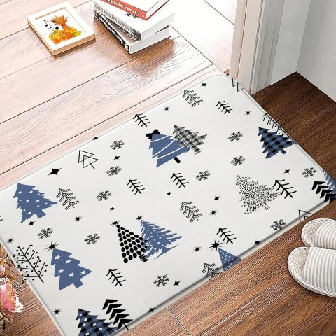 ZNLSU 卡通圣诞树浴室垫 44.5*75厘米