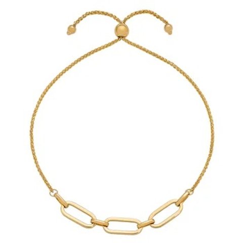 High Polish 纸夹手链 黄色金