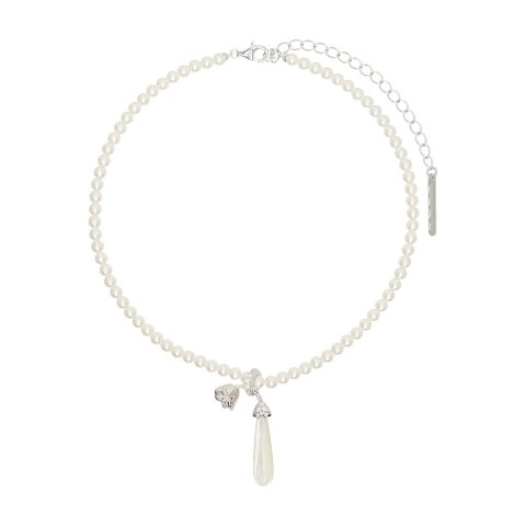 YVMIN Sleeping Rose 假珍珠吊坠项链