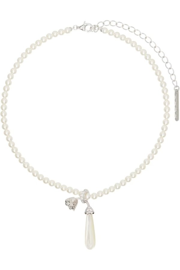 YVMIN Sleeping Rose 假珍珠吊坠项链