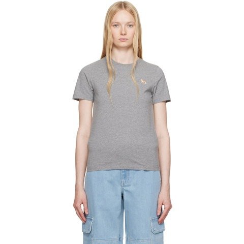 Maison KitsuneBaby Fox灰色T恤 常规款