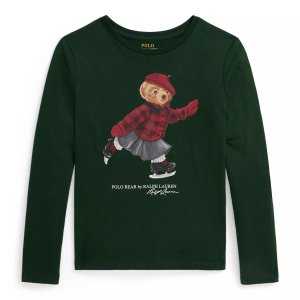 大童棉质小熊长袖T恤