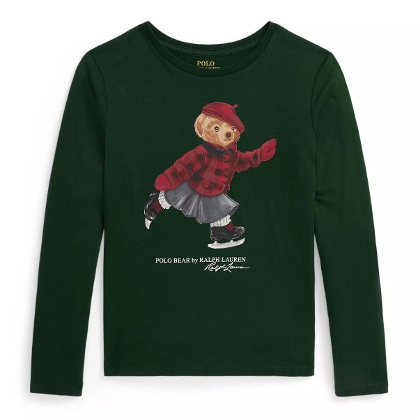 大童棉质小熊长袖T恤