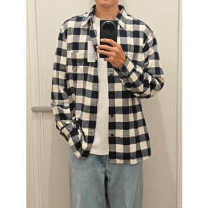 Uniqlo格纹法兰绒长袖衬衫