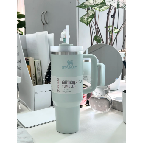 Stanley蹲补！浅浅的米薄荷绿Quencher H2.0把手杯890ml
