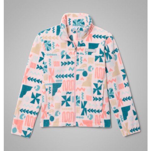 Columbia粉蓝撞色 太萌啦Dale 印花抓绒外套