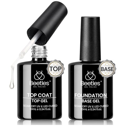 Beetles 2 支装 10ml 免擦拭凝胶底胶和亮胶套装