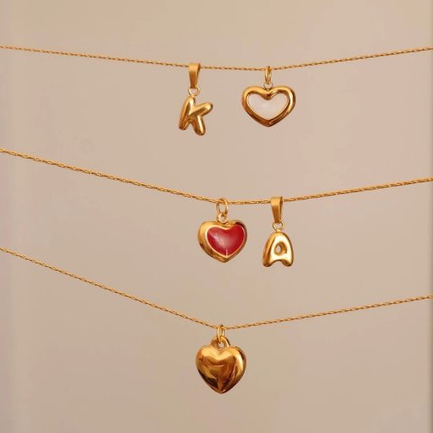 珍珠爱心项链 18K金吊坠