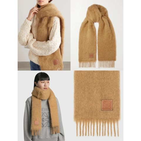 Loewe加拿大官$870Logo 马海毛围巾