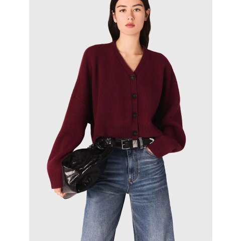 羊毛混纺短款开衫