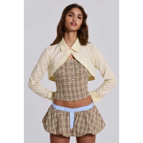 Lulu 格纹束身上衣