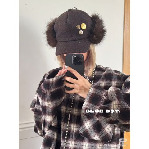 openyy Brown 仿皮草护耳帽