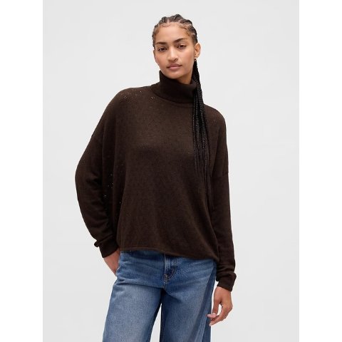 Oversized 阔版针织高领毛衣