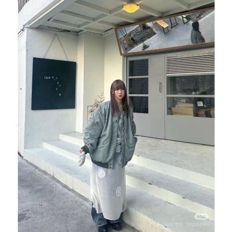 Openyy Oversized 卡其飞行夹克