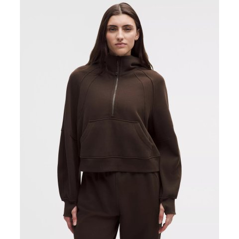 Scuba 半拉链宽松连帽衫