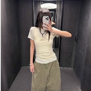 Acne Studios假两件 好时尚Layered 棉质T恤