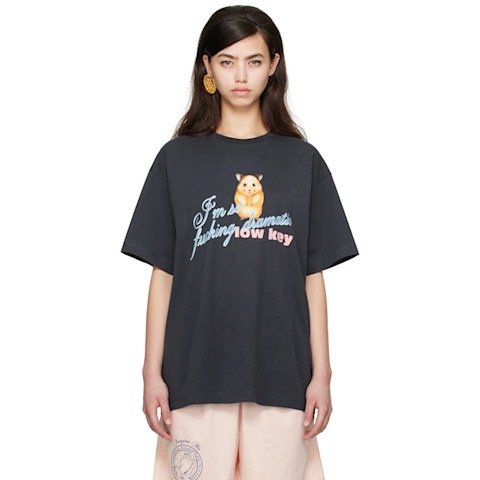 I m Sorry by Petra Collins 黑色宽松T恤 SSENSE限定