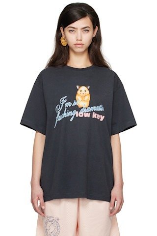 I'm Sorry by Petra Collins 黑色宽松T恤 SSENSE限定