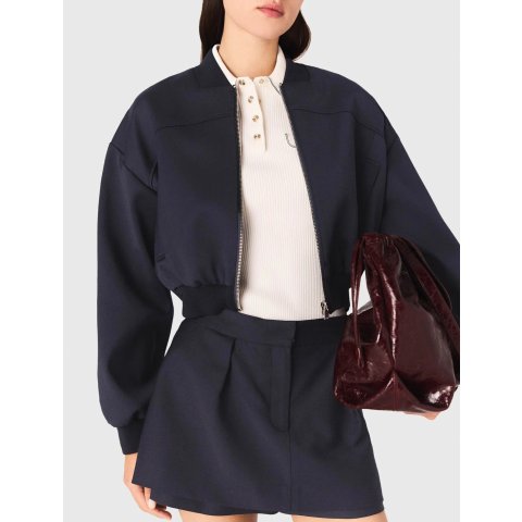 Mix Zipped 羊毛棒球夹克