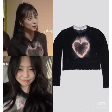 SSENSE 黑色心形毛衣