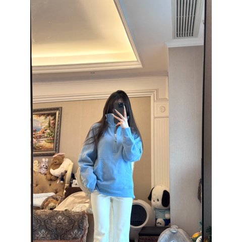 Scuba 半拉链宽松长款上衣