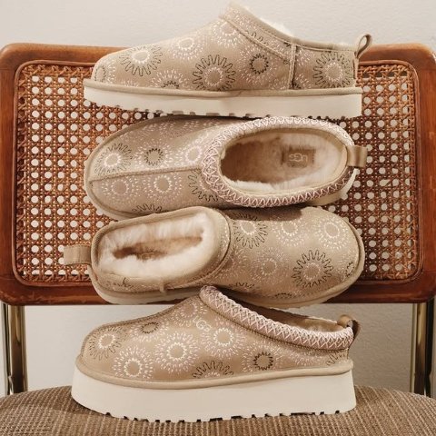 直接8.5折+包邮！UGG 限定旭日色Tazz穿出温柔感！拖鞋$125起！