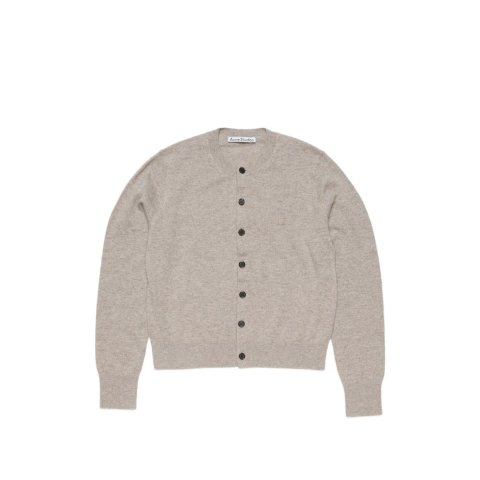 纽扣 开衫毛衣 灰色