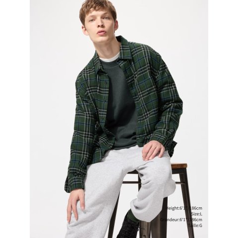 法兰绒格纹衬衫