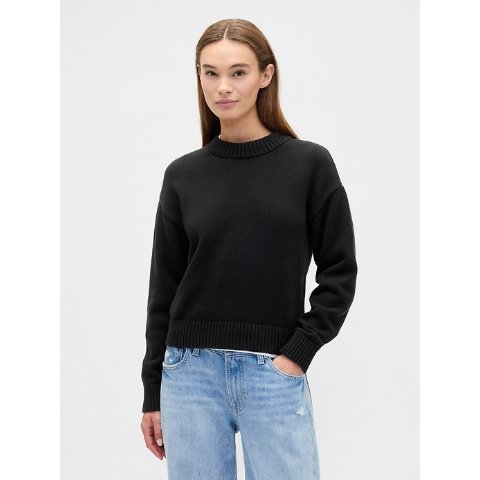 短款圆领针织衫