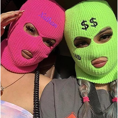 2-Hole 针织滑雪面罩 成人保暖