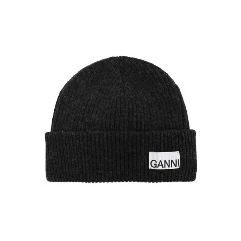 GanniMiu Miu 罗纹针织徽标帽