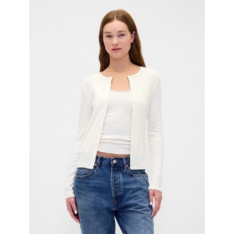 Pointelle 经典开衫