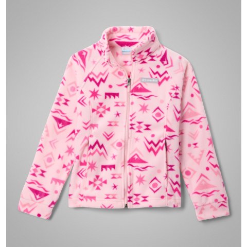 Columbia可爱的印花+超可爱樱花粉Benton Springs II 女童抓绒外套