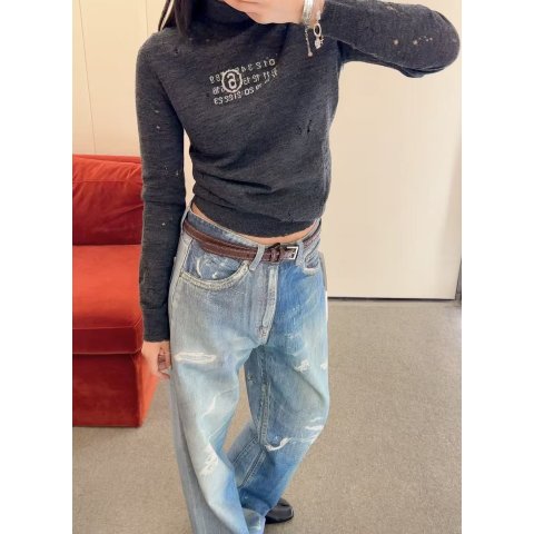 Gray 羊毛高领毛衣