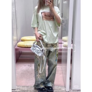 Acne Studios码全！好嫩的绿色Green Logo 经典T恤 