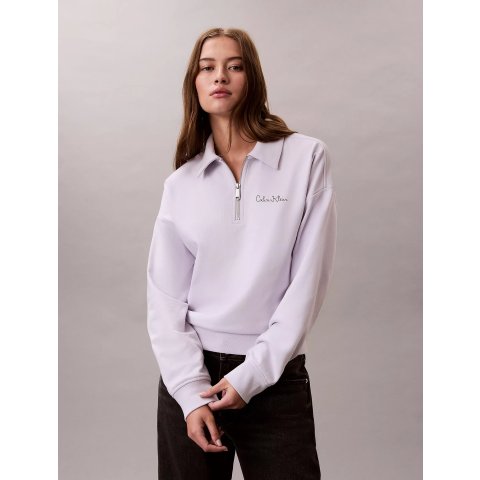 丁香紫1/4拉链卫衣