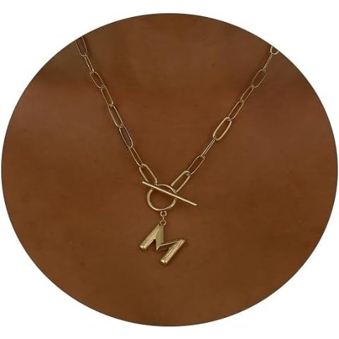 Dainty 14K镀金字母项链 女款