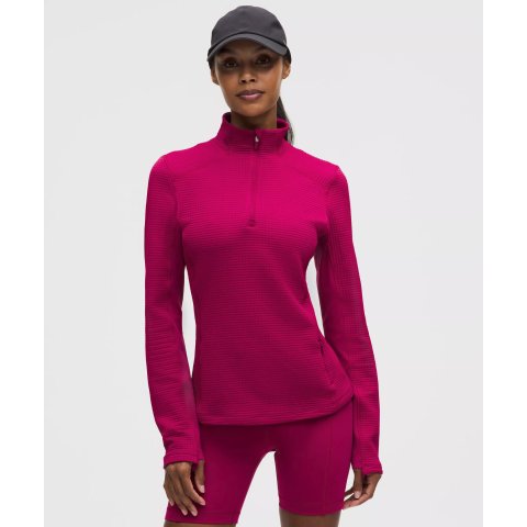 Waffle-Knit 半拉链长袖衫